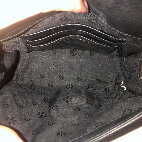 TORY BURCH Leather Quilted Diamond Black Crossbody Bag - Picture 11 of 11